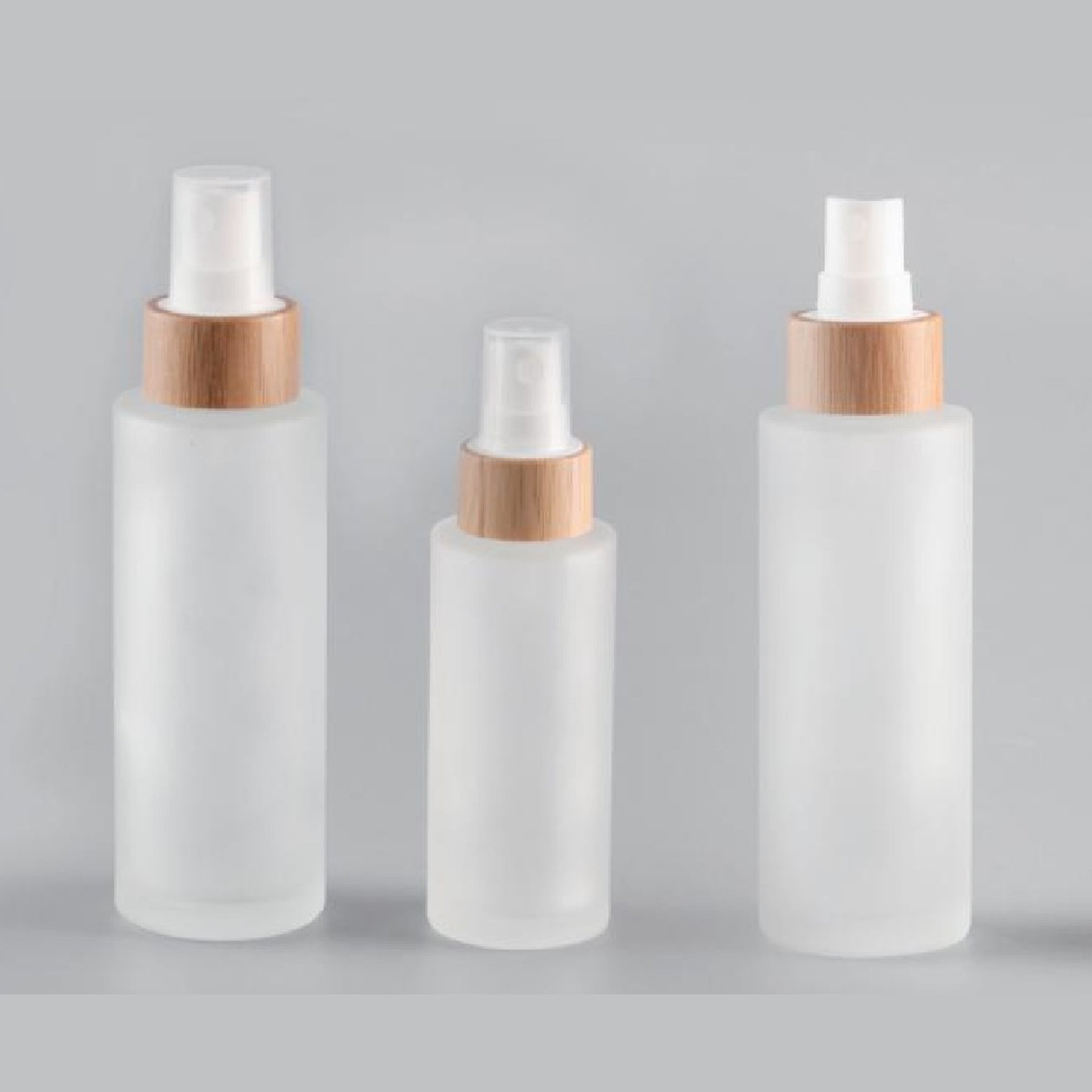 Glass Lotion Bottle With Bamboo Spray  Pump